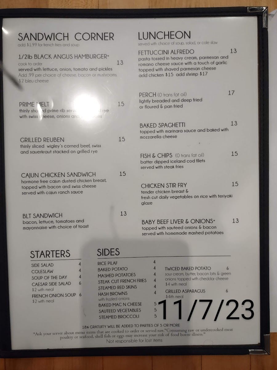 Menu Steakhouse 22-10