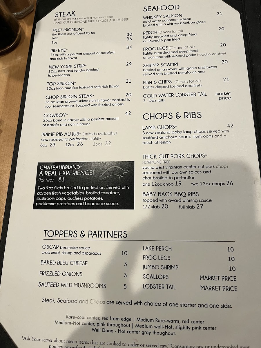 Menu Steakhouse 22-6